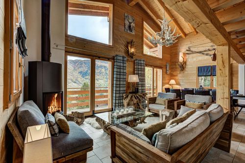 Chalet Leopard de Neige - Jacuzzi - Sauna - Views Modern and luxury holiday house in La Tzoumaz, 4 Vallees, Switzerland for 10 persons...
