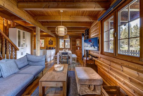 Chalet Pere Noel: La Tzoumaz, 4 Vallees, Switzerland. Livingroom and Living-dining room