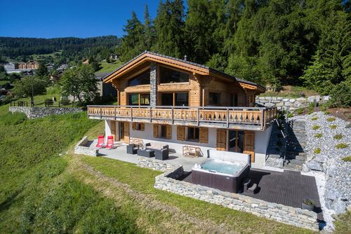 Chalet Charbray - Jacuzzi - Sauna - Views Casa de férias bonita e de luxo em La Tzoumaz, 4 Vallees, Switzerland para 10 pessoas...