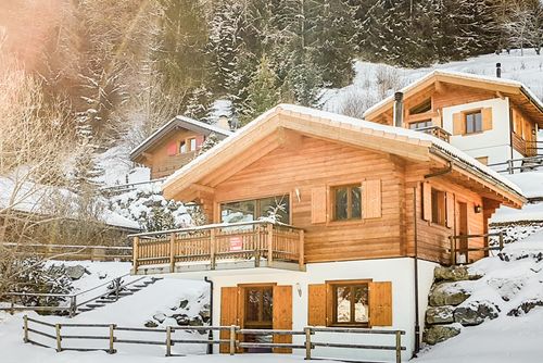 Chalet Petite Arvine - Jacuzzi - Views: La Tzoumaz, 4 Vallees, Switzerland. Aerial view