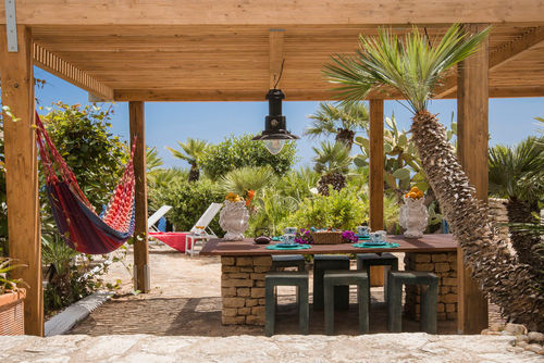 Villa Palmeto 4p Villa à San Vito Lo Capo, Sicile, Italie pour 4 personnes. La maison est située dans un quartier résidentiel près de la plage et se trouve à 500 m de la plage de San Vito Lo Capo....