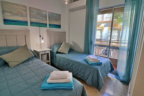 Apartment Miguel Cervantes Lovely and comfortable apartment in Fuengirola, Andalusia, Spain for 6 persons. The apartment is situated in an urban beach area, close to restaurants and bars, shops and supermarkets, and 100 m from the beach....