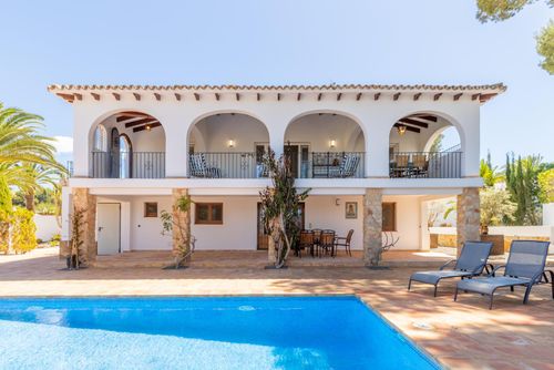 Villa Rakhi by Solidays Classic and comfortable villa with private pool in Moraira, Costa Blanca, Spain for 8 persons. The house is situated in a coastal and urban area, close to shops and supermarkets and 1 km from L'Ampolla beach....