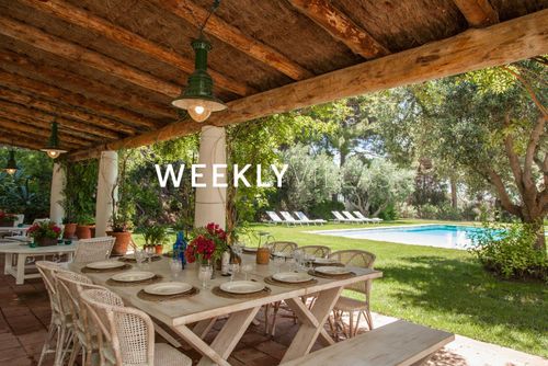 At 15 minutes drive from Sitges  20 minutes walk from beach Farmhouse Mas Peirot  Amaizing Garden 60 Hect  Genuine Farmhouse Comfortable villa with private pool in Sitges, Costa Dorada, Spain for 18 persons. The house is situated in a rural, wooded, urban and mountainous beach area....