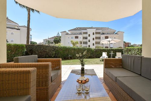 Hacienda Playa 312 Winter Beautiful and comfortable apartment in Marbella, Andalusia, Spain with a communal pool for 4 persons. The apartment is situated in a residential beach area, close to supermarkets and a tennis court, 500 m from Playa Don Carlos beach and 0....