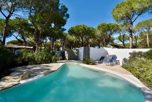 Espartosa 2 Rustikale und komfortable Villa in Chiclana de la Frontera, Costa de la Luz, Spanien, mit privatem Pool für 5 Personen. Das Haus befindet sich in einem ländlichen Strandgebiet....