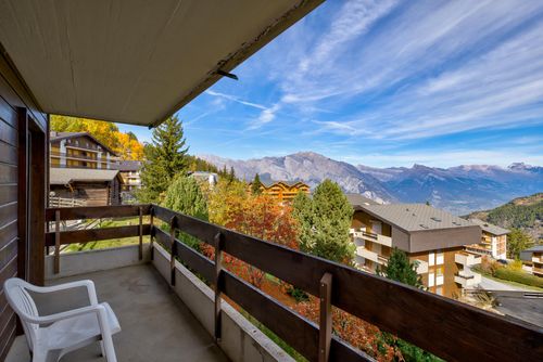 Appartement Valena 5: La Tzoumaz, 4 Vallees, Suisse. Balcon / terrasse