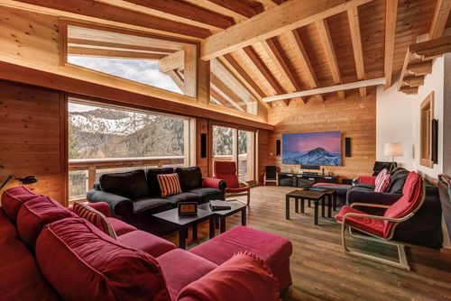 Chalet Flocon de Neige - jacuzzi - sauna Penginapan besar dan mewah di La Tzoumaz, 4 Vallees, Switzerland untuk 16 orang...