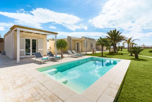 Villa Azulea Villa with private pool in Ispica, Sicily, Italy for 8 persons. The house is situated in a residential beach area and is 50 m from the beach....