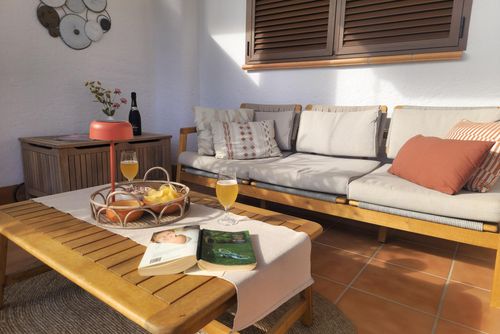 Apartment Casa de Femmie: San Juan de los Terreros, Andalusia, Spain. Garden and Outside lounge area