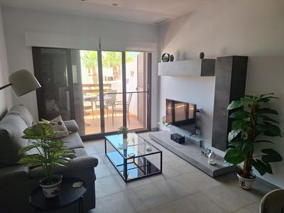 Appartement Casa Roberto: San Juan de los Terreros, Andalusië, Spanje. Woon-eetkamer, Airconditioning en TV