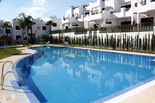 Jazmines Lovely and cheerful apartment in San Juan de los Terreros, Andalusia, Spain, with a communal pool for 6 persons. The apartment is situated in a beach resort, in a residential and mountainous coastal area, close to supermarkets and 200 m from the beach....