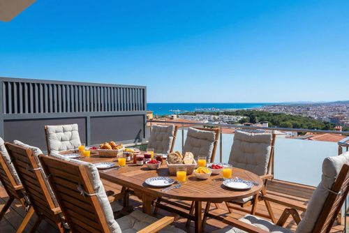 At 8 minutes drive from Sitges. Villa Kala. High Design 15 minutes walking from beaches    Exclusiv Beautiful luxury villa with private pool in Sitges, Costa Dorada, Spain for 9 persons. The villa is situated in a rural, wooded, residential, and mountainous beach area....