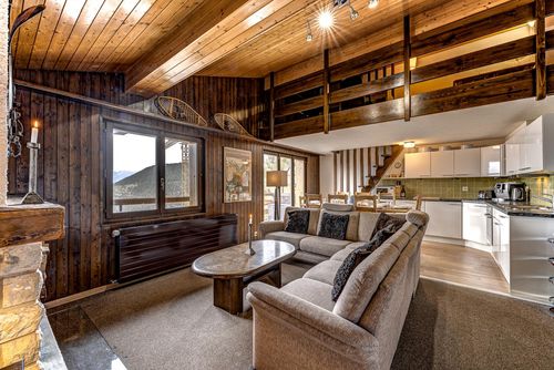 Appartement Rocailles 14: La Tzoumaz, 4 Vallees, Suisse. Salle de séjour