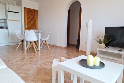 Apartamento Paz VF012 Apartment with communal pool in Benitachell, Costa Blanca, Spain for 4 persons. The apartment is situated in a holiday complex with a bar and restaurant, in a coastal, hilly, and residential area and is 4 km from the beach....