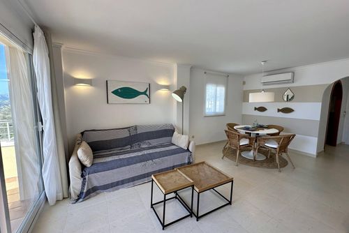 Apartamento Jardines PG014 Apartment in Benitachell, Costa Blanca, Spain with communal pool for 4 persons. The apartment is situated in a coastal, hilly, and residential area and is 4 km from the beach....