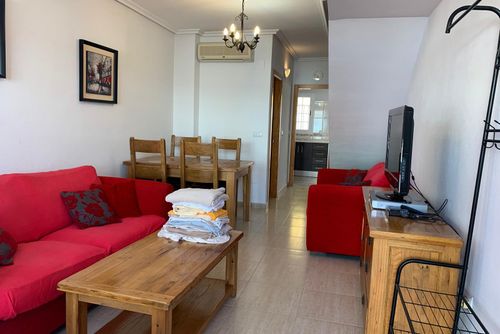 Tybach Comfortable holiday house in San Juan de los Terreros, Andalusia, Spain with a communal pool for 4 persons. The house is situated in an urban beach area, close to restaurants, bars, supermarkets, and 200 m from the beach....