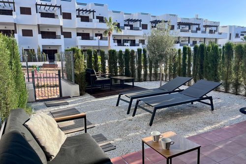 Casa Vino WINTER Modern and cheerful apartment with communal pool in San Juan de los Terreros, Andalusia, Spain for 4 persons. The apartment is situated in a beach resort, in a coastal and residential area, close to supermarkets and 500 m from the beach....