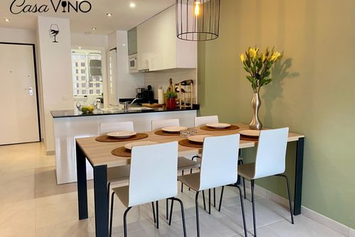 Casa Vino WINTER Apartamento moderno y alegre con piscina comunitaria en San Juan de los Terreros, Andalucía, España, para 4 personas. El apartamento se encuentra en un complejo turístico, en una zona costera y residencial, cerca de supermercados y a 500 m de la playa....