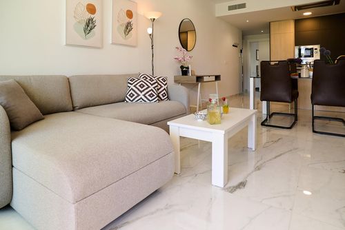 Amanecer Precioso Modern and cheerful apartment with communal pool in Orihuela Costa, Costa Blanca, Spain for 4 persons. The apartment is situated in a residential area, close to shops and supermarkets and 4 km from Cala la Mosca beach....