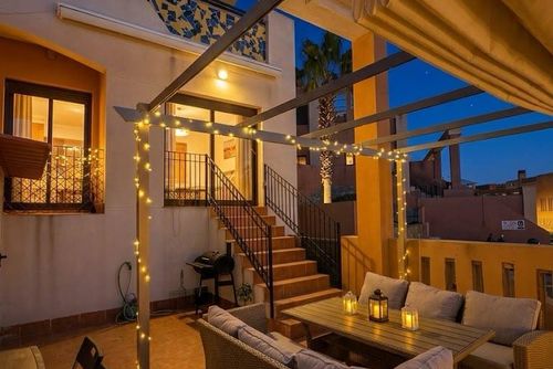 Apartamento Casa Sunset Beach: San Juan de los Terreros, Andalucía, España. Comedor al aire libre y Balcón/terraza