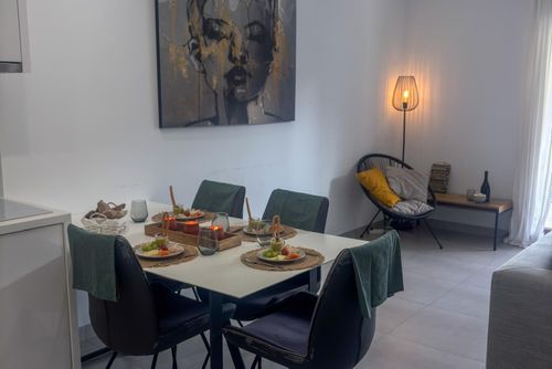 Bianca Beach Apartment Beautiful and cheerful apartment in Mil Palmeras, Costa Blanca, Spain with a communal pool for 5 persons. The apartment is situated in a residential beach area, close to restaurants, bars, and shops, and is 200 m from the beach....