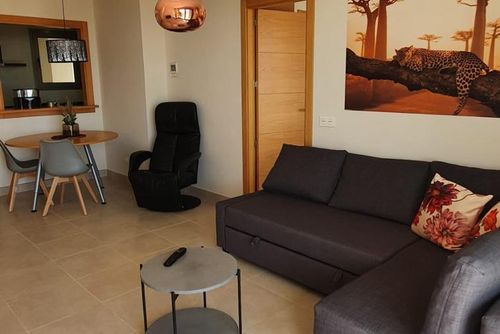 Casa de Hijas Bel appartement confortable à Saint Jean de Terreros, Andalousie, Espagne, pouvant accueillir 4 personnes. L'appartement est situé dans un complexe de vacances avec un bar et un restaurant, à 3 km de la plage de Playa la Entrevista....
