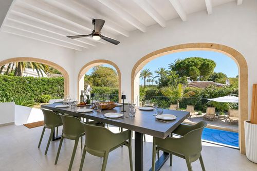 Villa Mareja: Jávea, Costa Blanca, España. Comedor al aire libre y Balcón/terraza