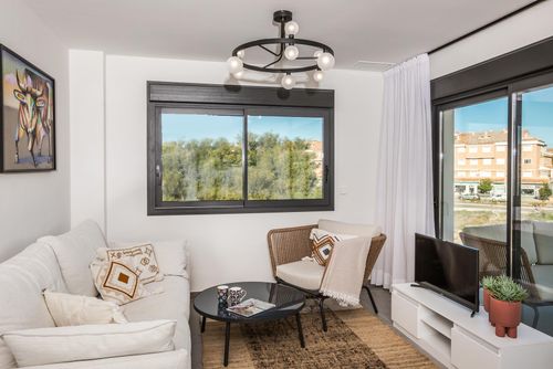 Bardisa del Arenal Modern and nice apartment in Xàbia, Costa Blanca, Spain with communal pool for 4 persons. The apartment is situated in a residential and hilly beach area, close to restaurants and bars, shops, supermarkets and a tennis court, at 1 km from Arenal Beach and at 1 km from the Mediterranean....