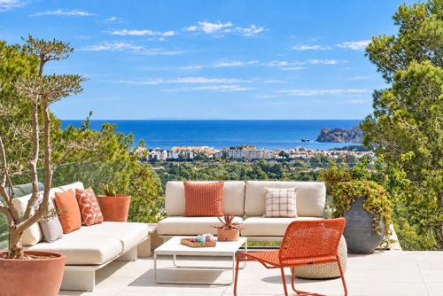 Villa Casa de Romero 6 pax: Javea, Costa Blanca, Spanien. Meeresblicke, Terrasse und Pool und Sonnenliegen