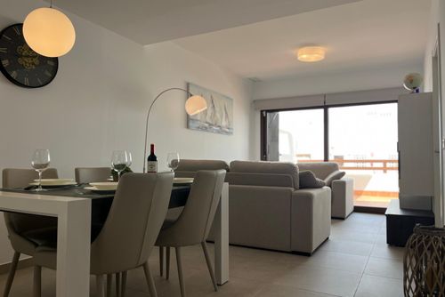 Appartement Casa Miramar de Pulpi: San Juan de los Terreros, Andalusië, Spanje. Woon-eetkamer, Airconditioning en Open keuken