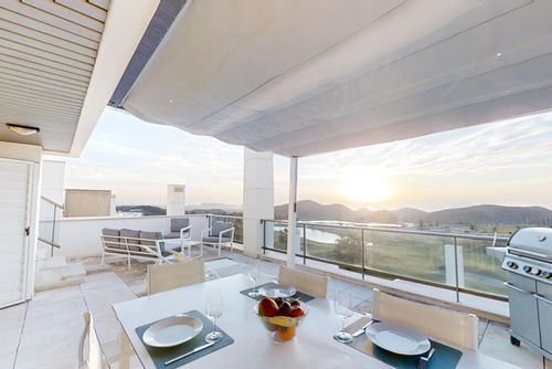 Appartement Sierra Nevada Pulpi: San Juan de los Terreros, Andalusië, Spanje. Zeezicht en Uitzicht op de bergen