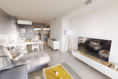 Appartement Sierra Nevada Pulpi: San Juan de los Terreros, Andalusië, Spanje. Woon-eetkamer, Airconditioning en TV