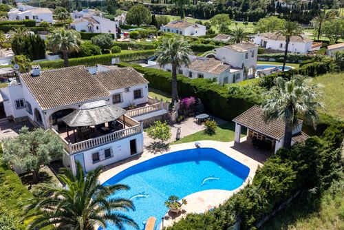 Villa WiNa: Javea, Costa Blanca, Spain. Garden, Outdoor dining area, Aerial view, Mountain views and Swimming pool