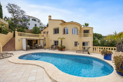 Villa Casa Oliva: Pedreguer, Costa Blanca, Spanien. Lounge sæt, Svømmepøl, Udenfor lounge område og Indgang