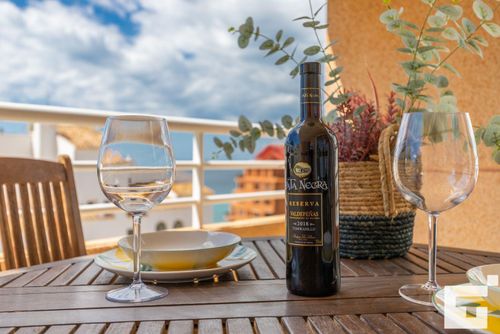 Appartement Apolo XIX 34L: Calpe, Costa Blanca, Spanje. Balkon/Terrasse