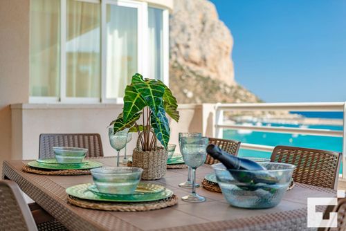 Appartement Rubino 5C: Calpe, Costa Blanca, Spanje. Balkon/Terrasse en Zeezicht