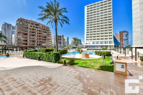 Apolo XVI 16 Appartement avec piscine commune à Calpe, Costa Blanca, Espagne, pour 7 personnes. L'appartement est situé à proximité de restaurants et bars, de boutiques et supermarchés, et se trouve à 25 m de la plage de La Fossa / Levante....