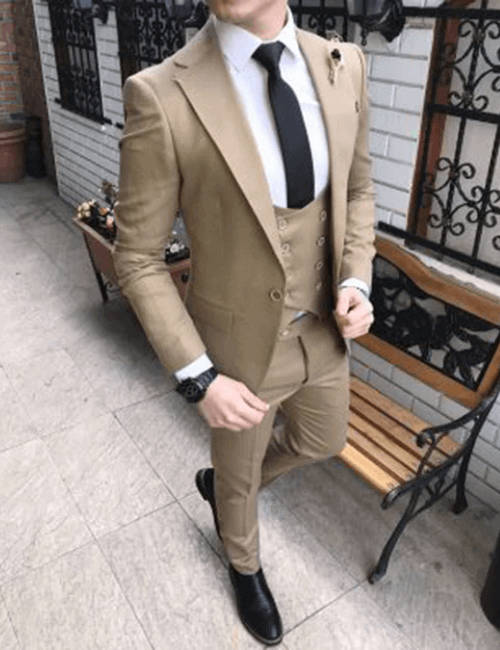 Latest Formal Dress Men in Khaki Colored