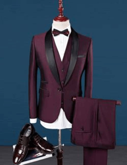 Mens Semi Formal Wedding Attire in Burgundy