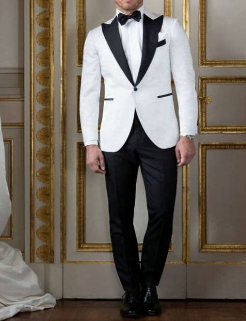 white wedding suit