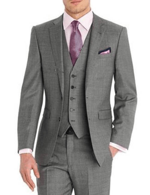 formal 3 piece suit for male in grey