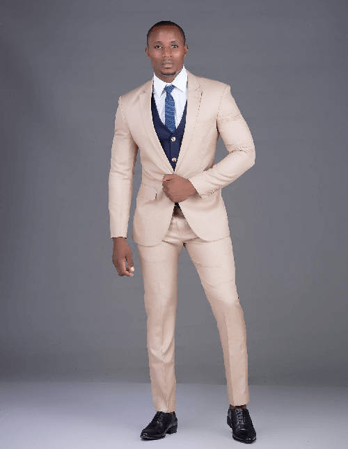 pink cream 3 piece suit