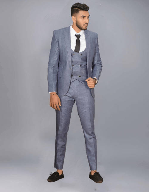 grey 3 piece suit