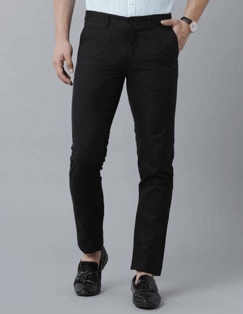 men's linen black trousers