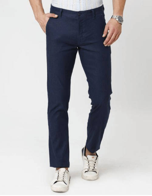 blue linen pants men's
