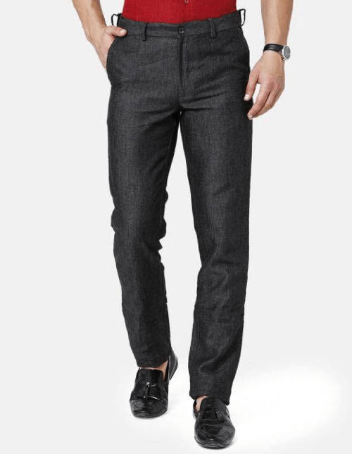 new look black linen trousers