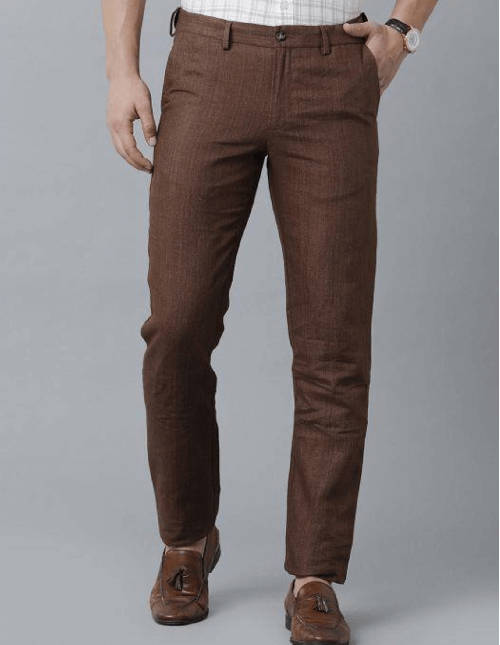 linen brown trousers