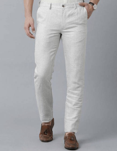 linen beige white trousers