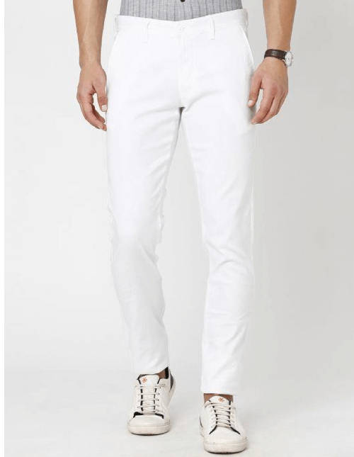 men's white linen trousers